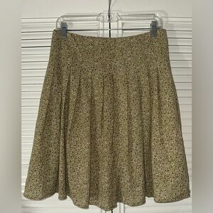 Shin Choi Womens Size 4 Green Purple Textured 100% Wool Pleated A-Line Skirt
